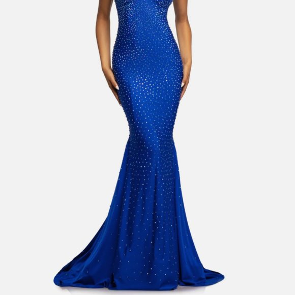 Johnathan Kayne 9213 Royal Blue Prom Dress - Picture 2 of 7